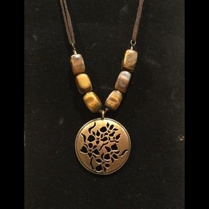 Gorgeous Medallion Necklace With Tiger Eye